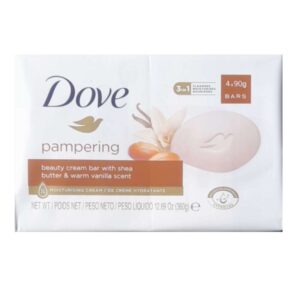 Dove Pampering Beauty Cream Bar with Shea Butter And Vanilla Scent (90g x 4) 12.69Oz / 360g