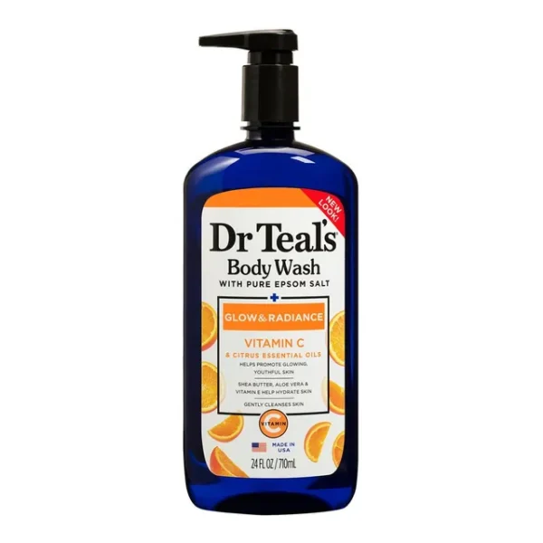 Dr Teal’S Glow and Radiance Body Wash with Vitamin C And Citrus Essential Oils 24fl oz.(710ml)